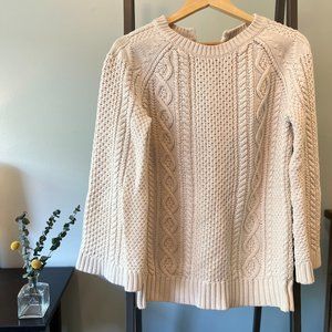 J. Crew Cable Knit Sweater in Cream/Ivory